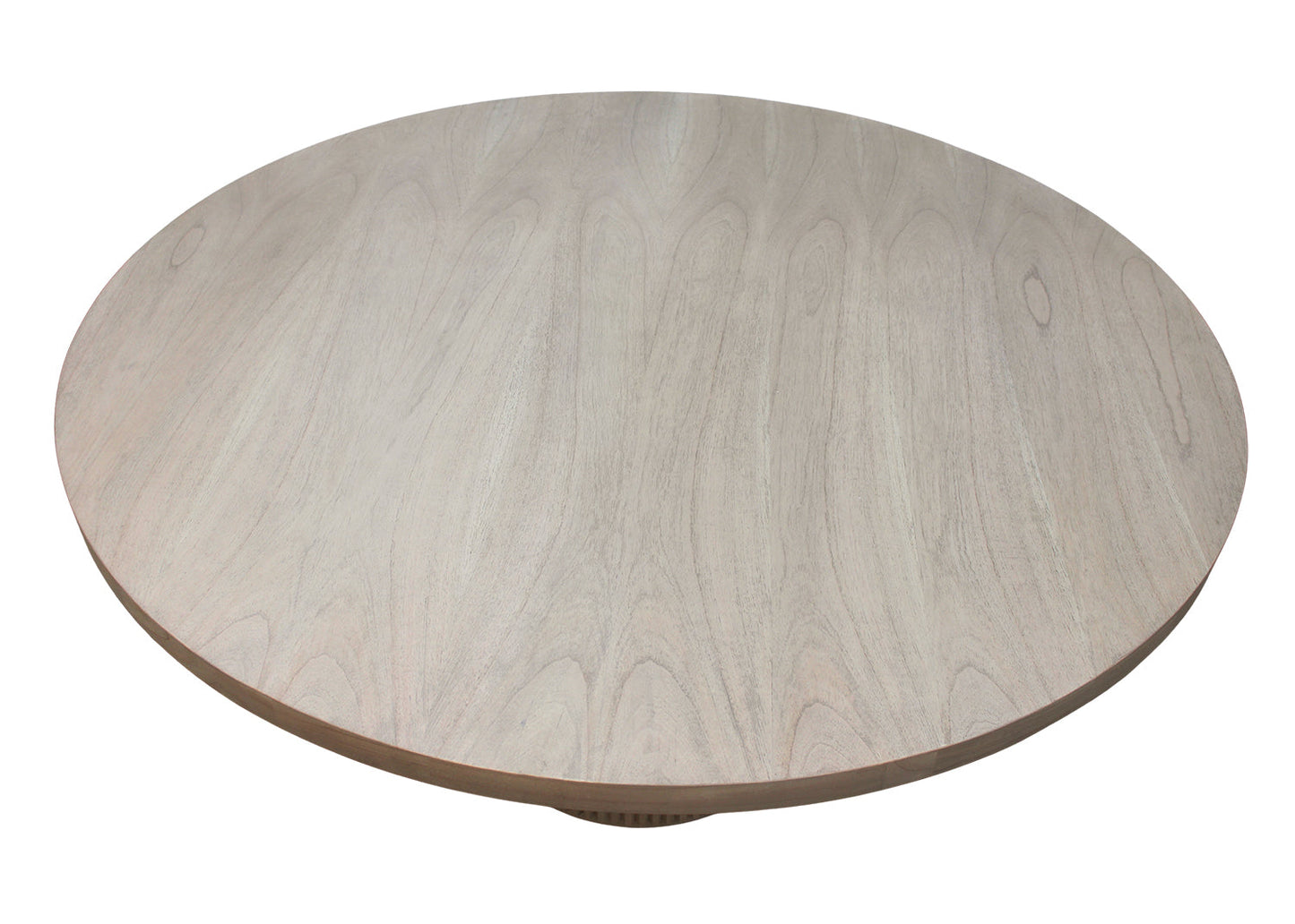 Selene Dining Table - Coastal Modern Round Dining Table, Fluted Plinth Base