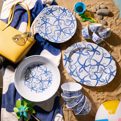 Starfish Melamine Dinner Plates, Set of 4