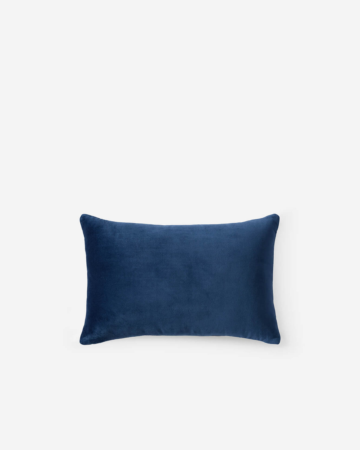 Baritone Blue cotton velvet crane lumbar pillow detail
