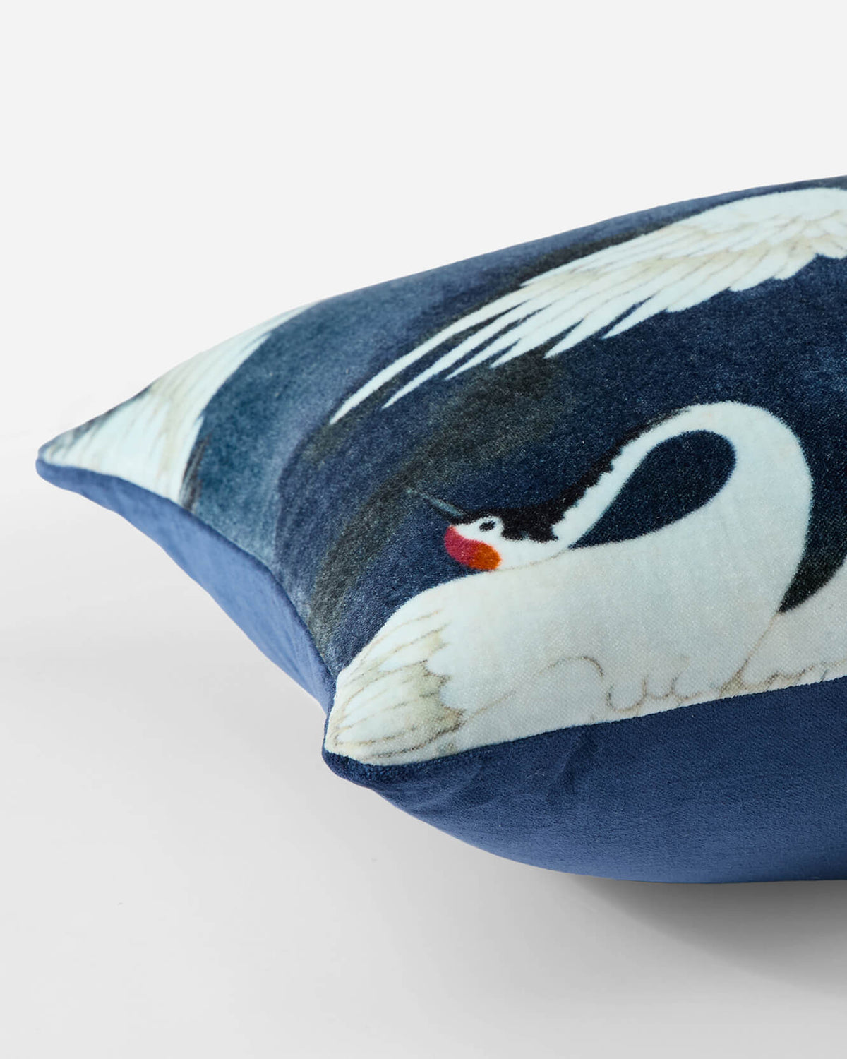 Blue crane and cloud decorative lumbar pillow