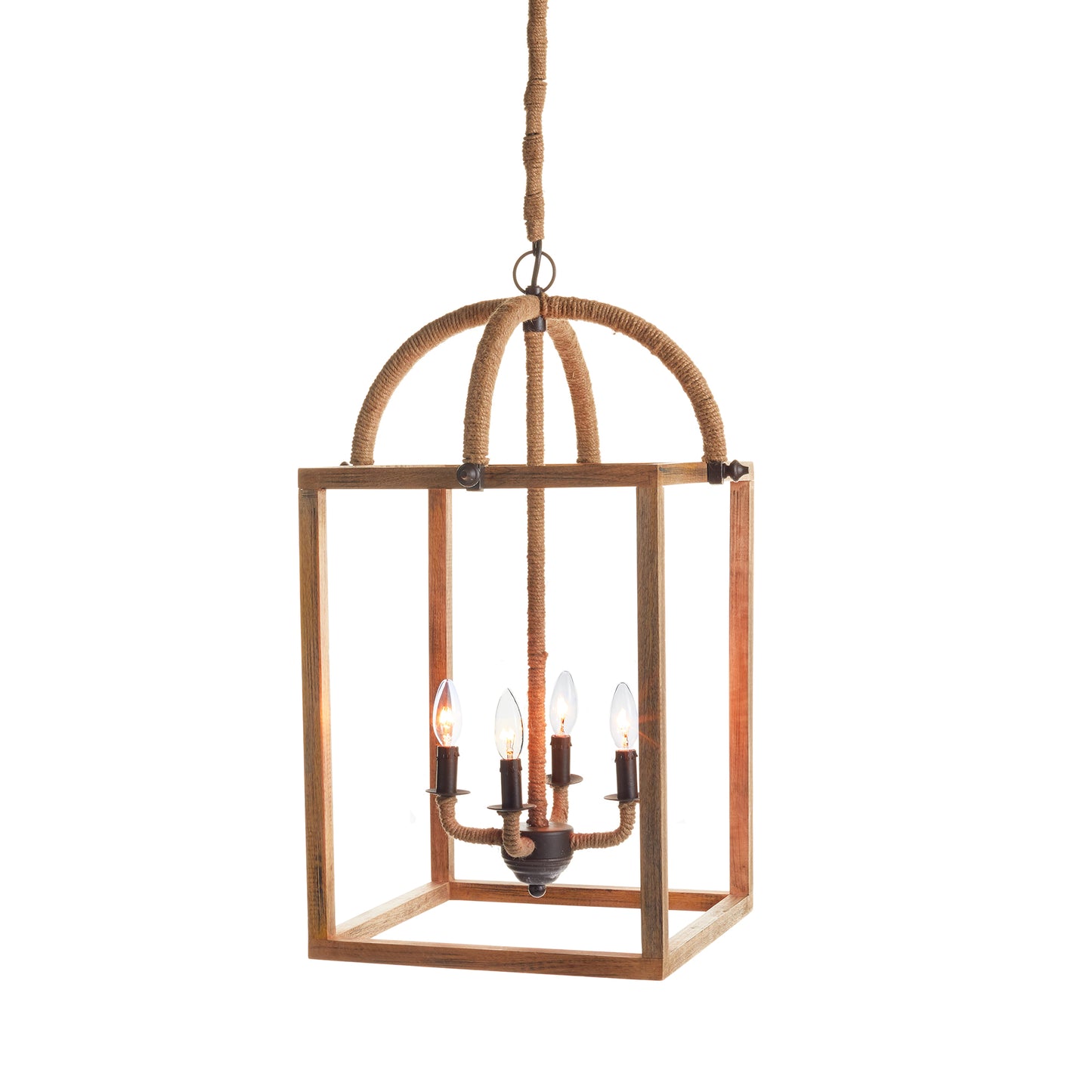 Morrison Pendant Light - Coastal Rustic Mango Wood & Jute Pendant, Beach House Lighting Decor