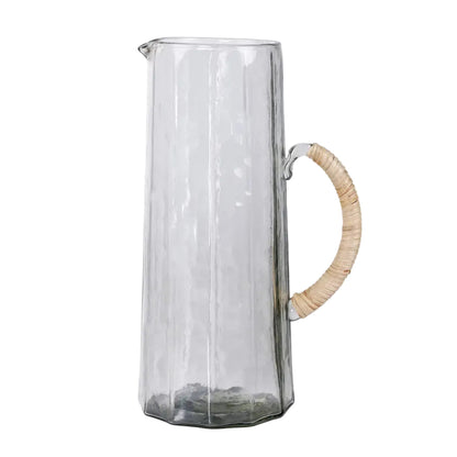 Hammered Glass Water Pitcher, Natural