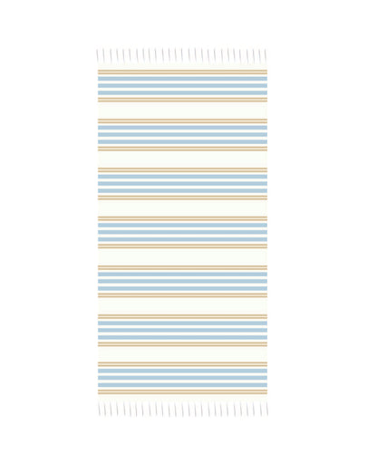 Handloom Turkish Hammam Towel, Blue & Yellow