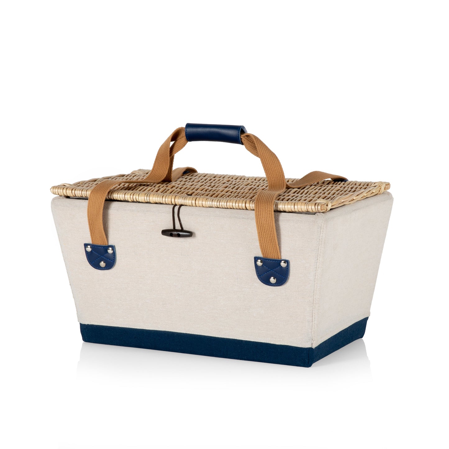 Boardwalk Picnic Basket for 4 - Coastal Wicker Picnic Set, Beach House Outdoor Entertaining