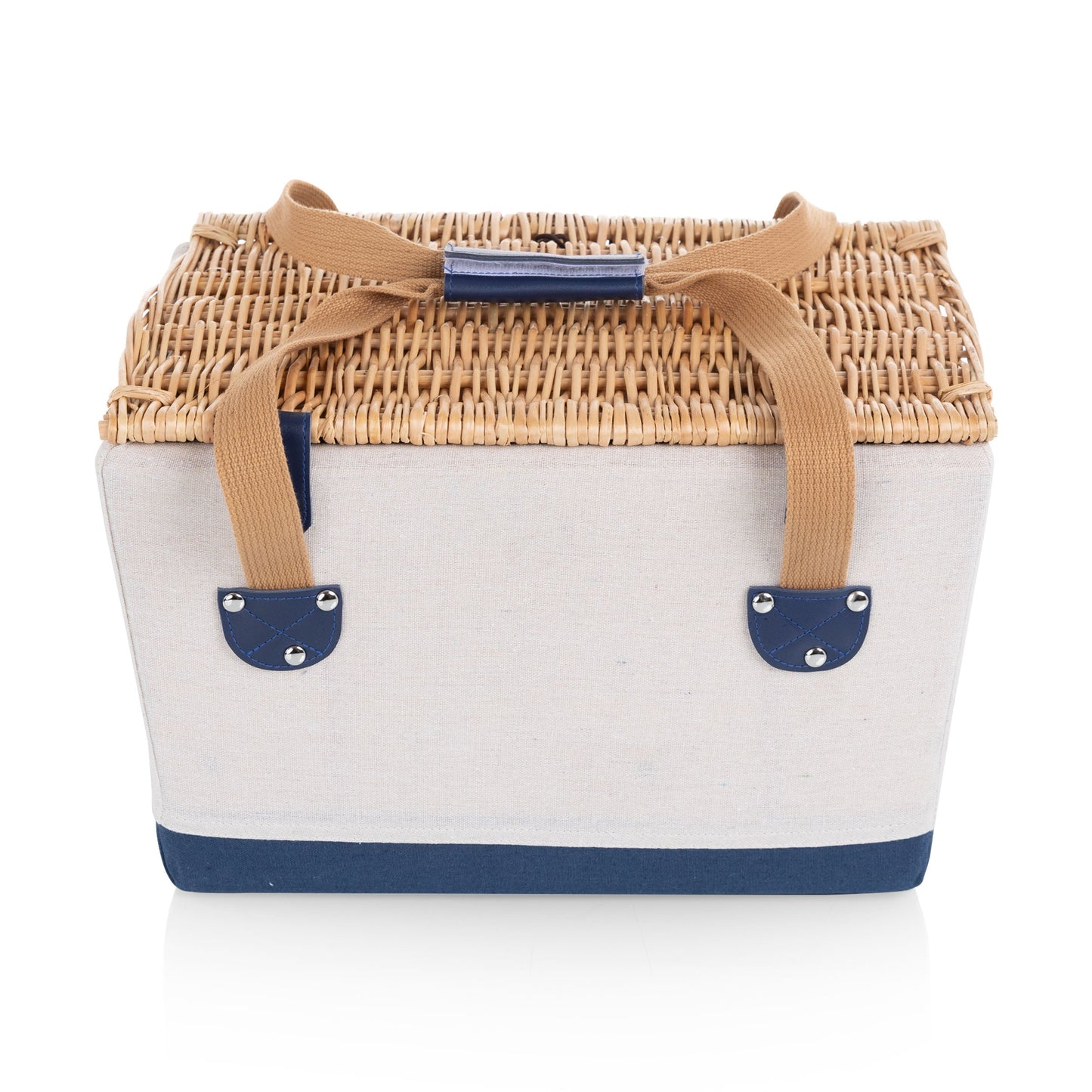 Boardwalk Picnic Basket for 2 - Coastal Handwoven Wine & Cheese Set, Beach House Romantic Gift