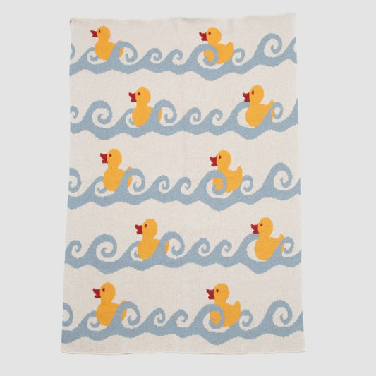 Baby Cotton Knit Blanket - Ducky