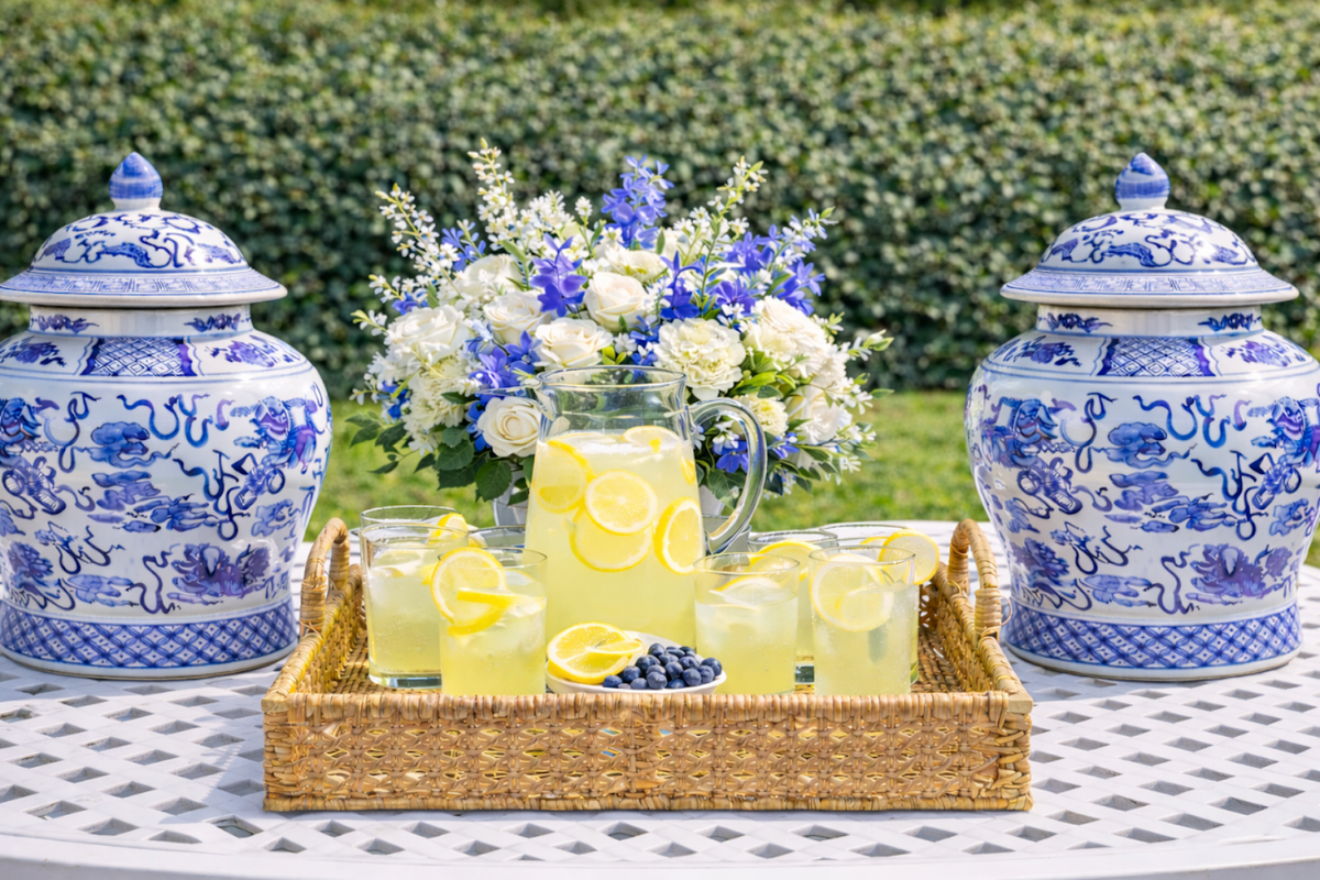 Rectangular Woven Cane Serving Tray