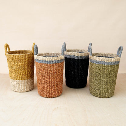 Coral Wicker Basket Vase