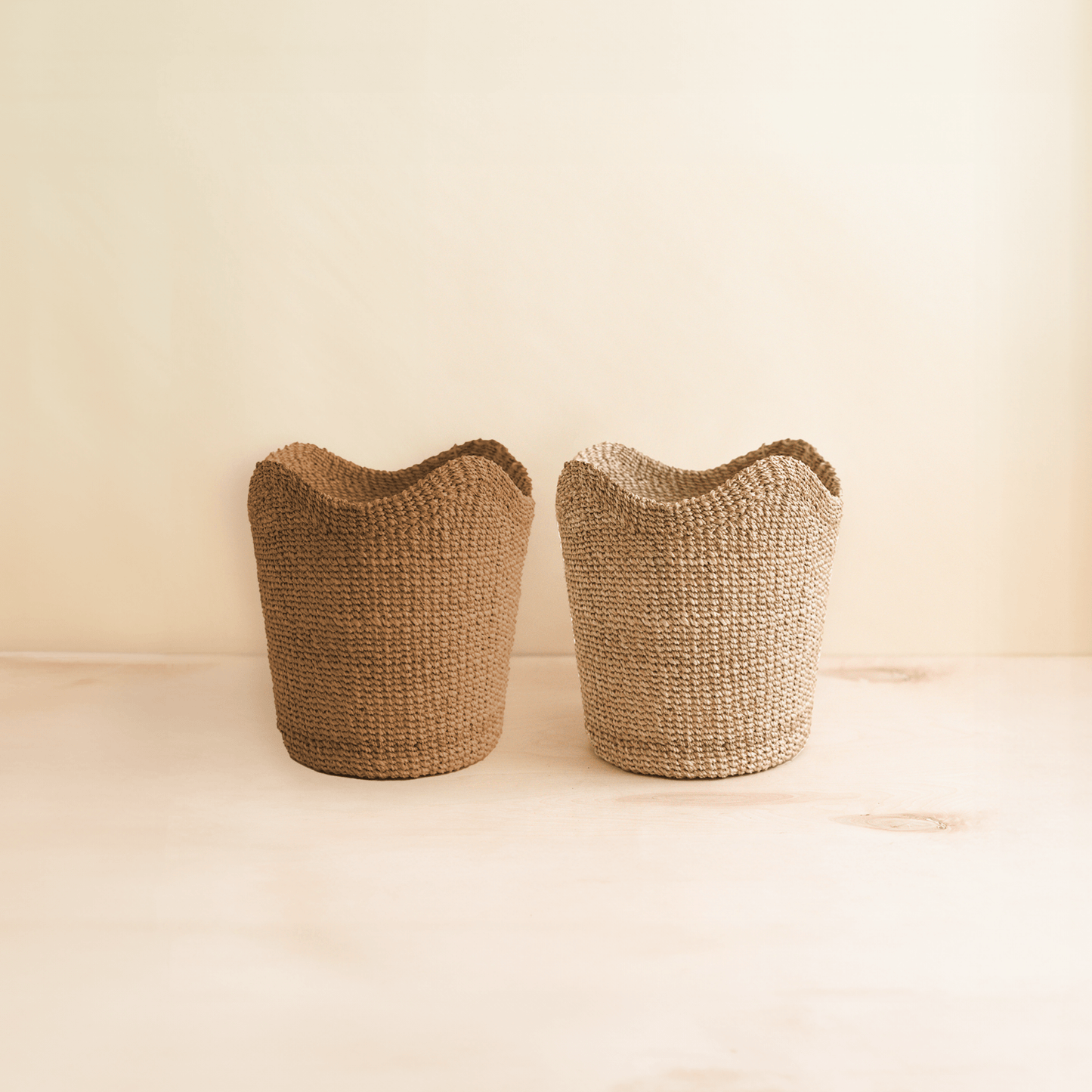 Small Natural Scallop Basket - Abaca Woven Basket