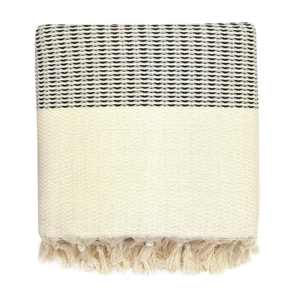 Coastal Throw Blanket - Plush Wavy Turkish Throw, Beach House Bedroom Decor
