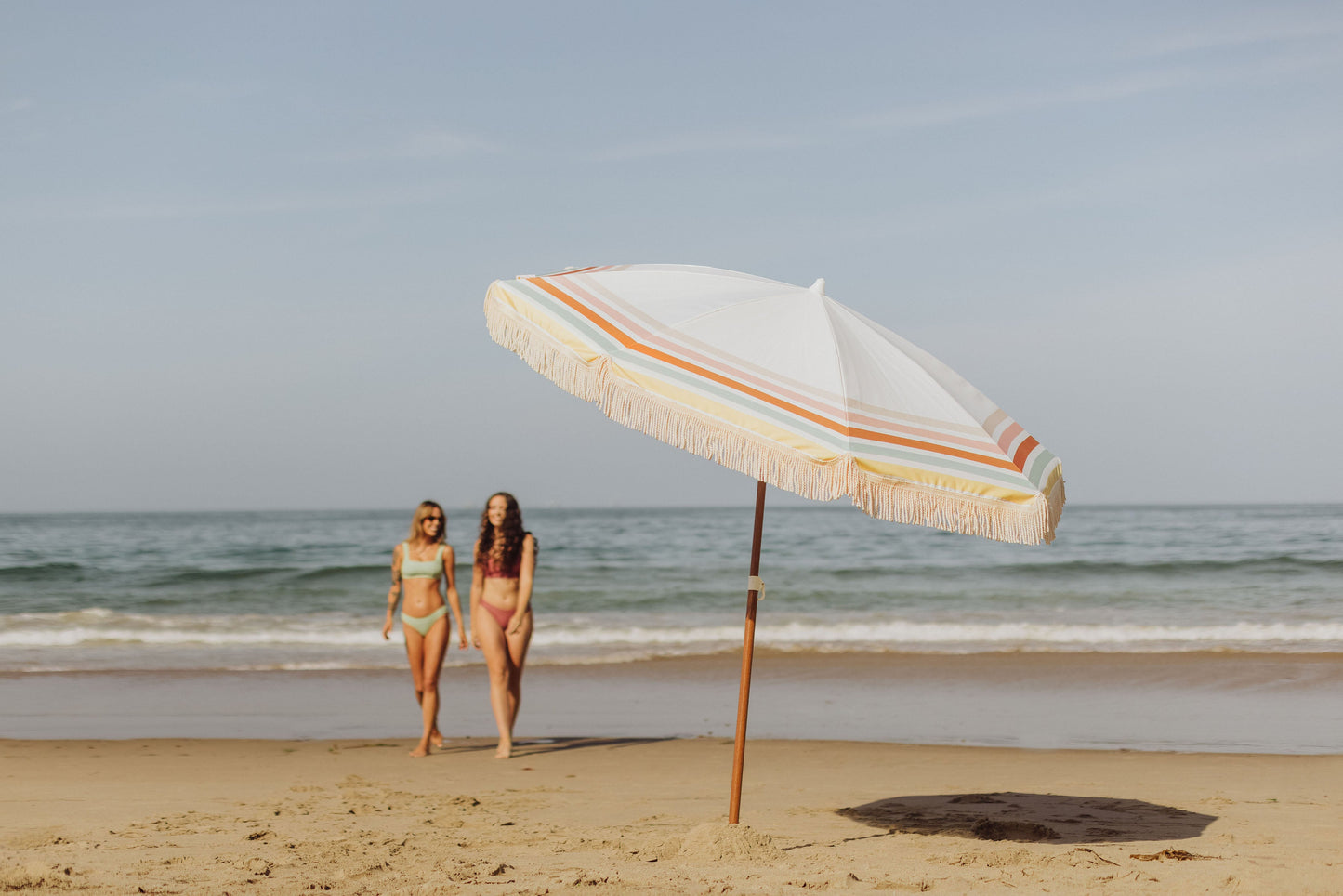 Summerland 6.5 ft. Portable Beach Umbrella - Coastal UV 50+ Sun Shade, Beach House Outdoor Entertaining