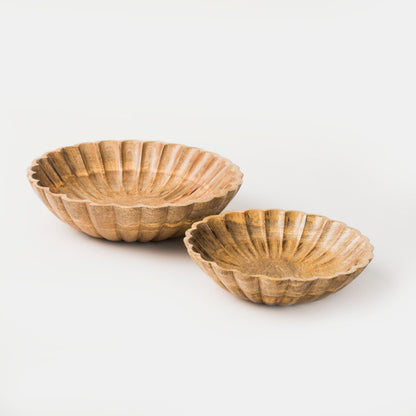 Scallop Serenity Natural Bowls, Set of 2