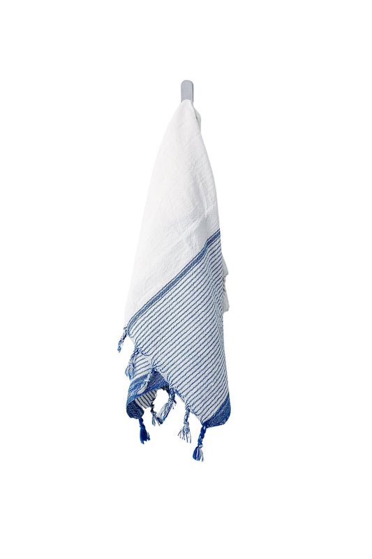Ivory Blue Tribeca Hand Towel