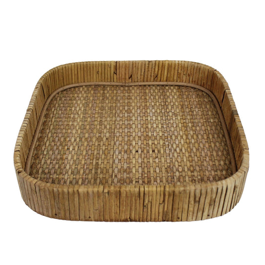 square rattan tray