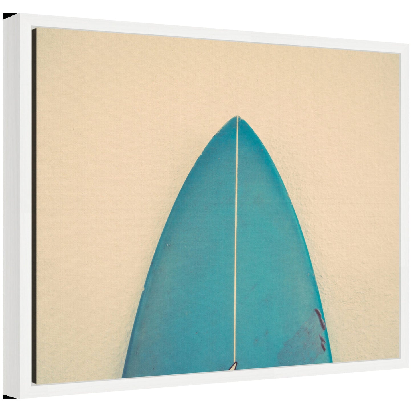 Sylvie Abstract Minimalist Coastal Teal Surfboard Framed Canvas by Saint and Sailor Studios