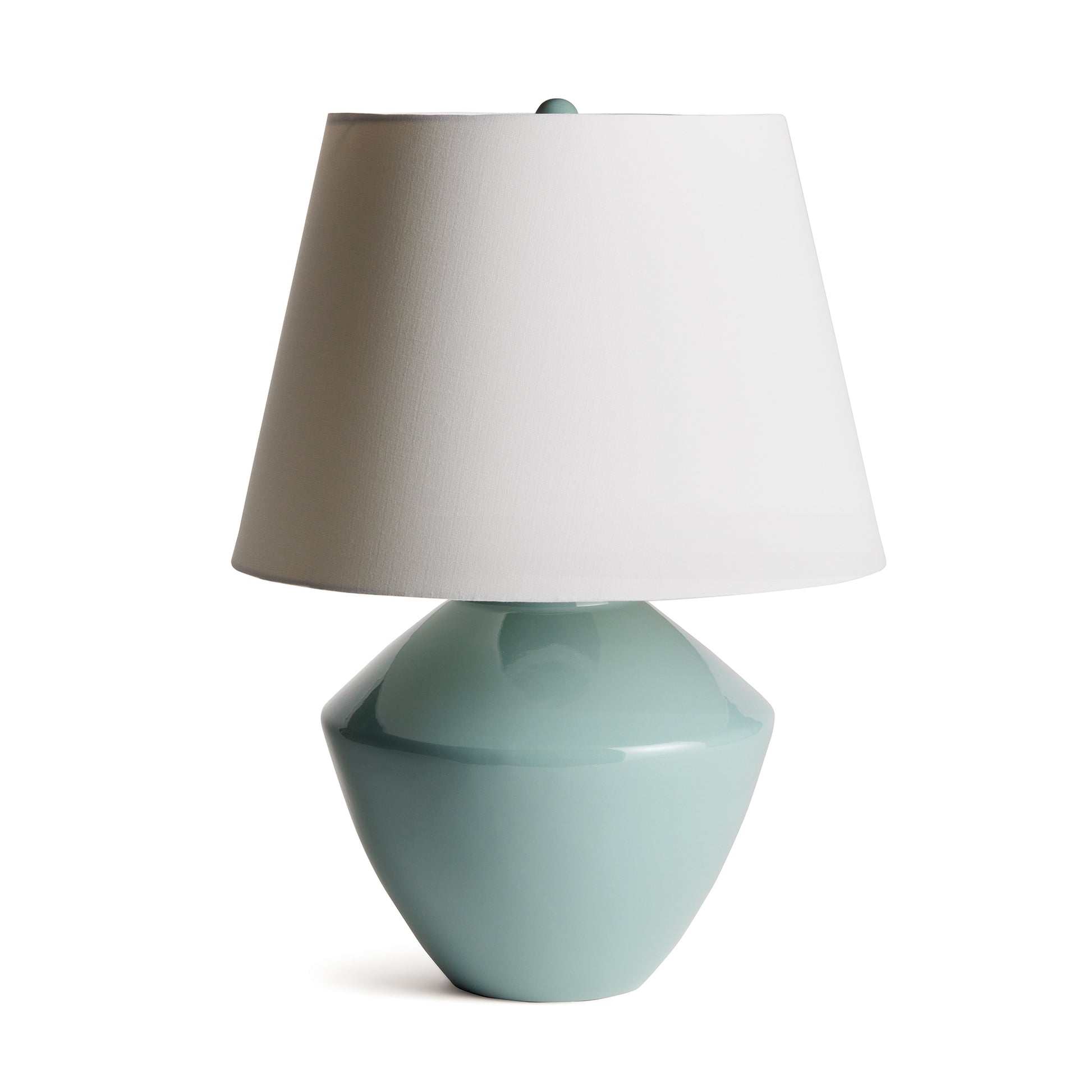 blue lamp with white shade