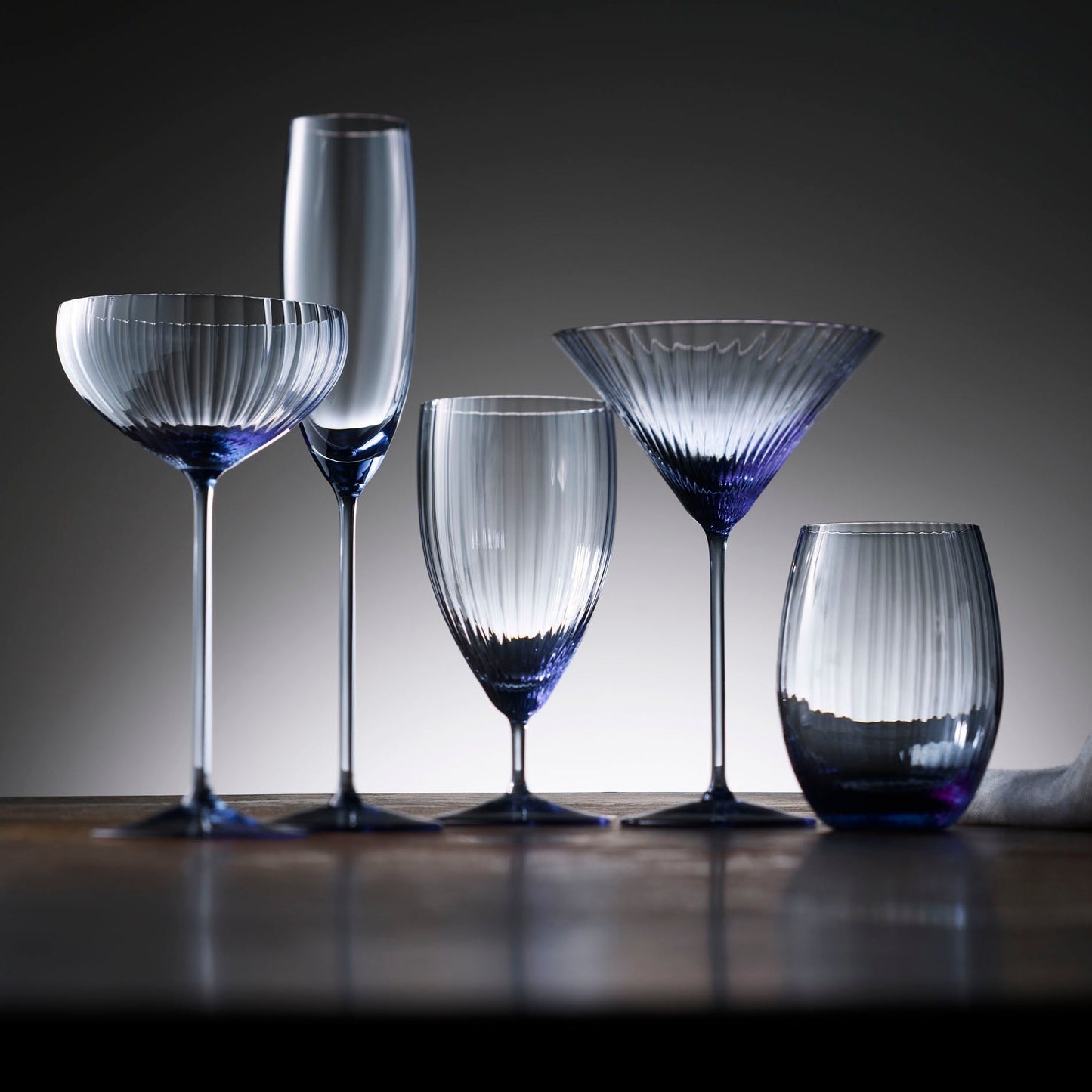 blue glassware