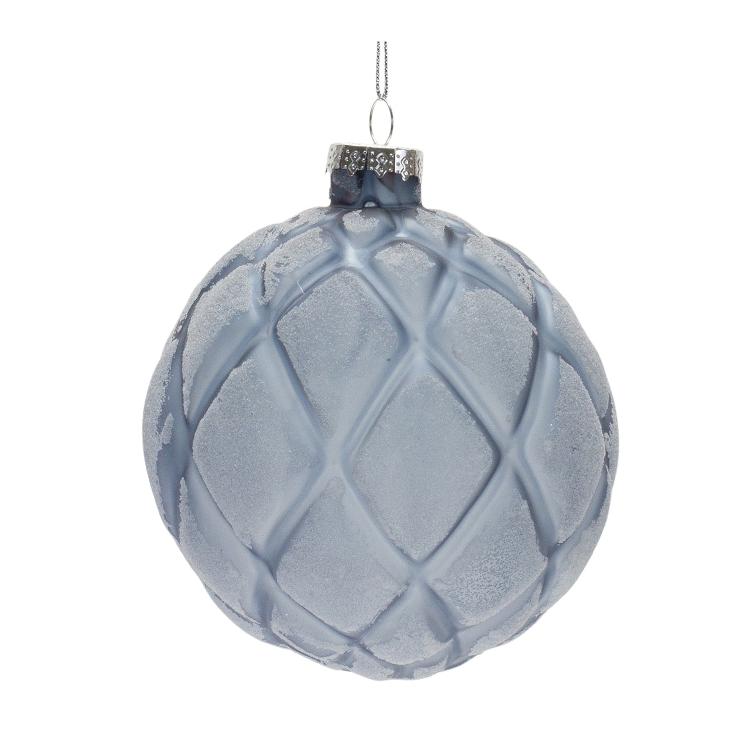 light blue etched christmas ball