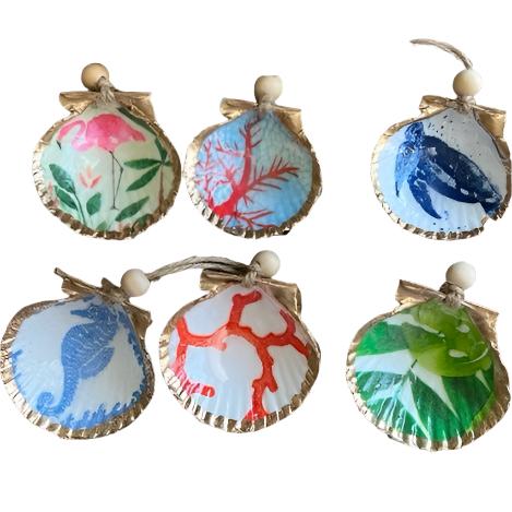 six coastal christmas ornaments