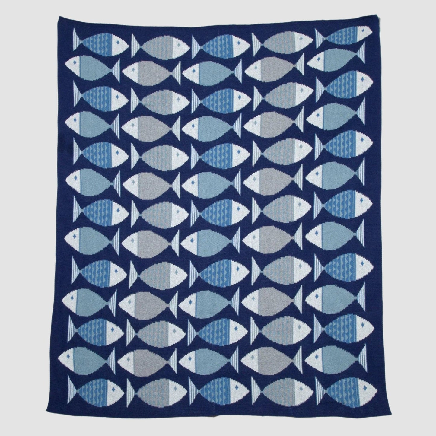 Cotton Sustainable Knit Throw Blanket - Coastal Big Fish