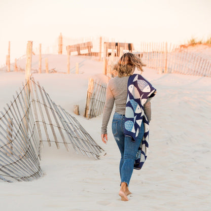 Coastal Big Fish - Cotton Sustainable Knit Throw Blanket