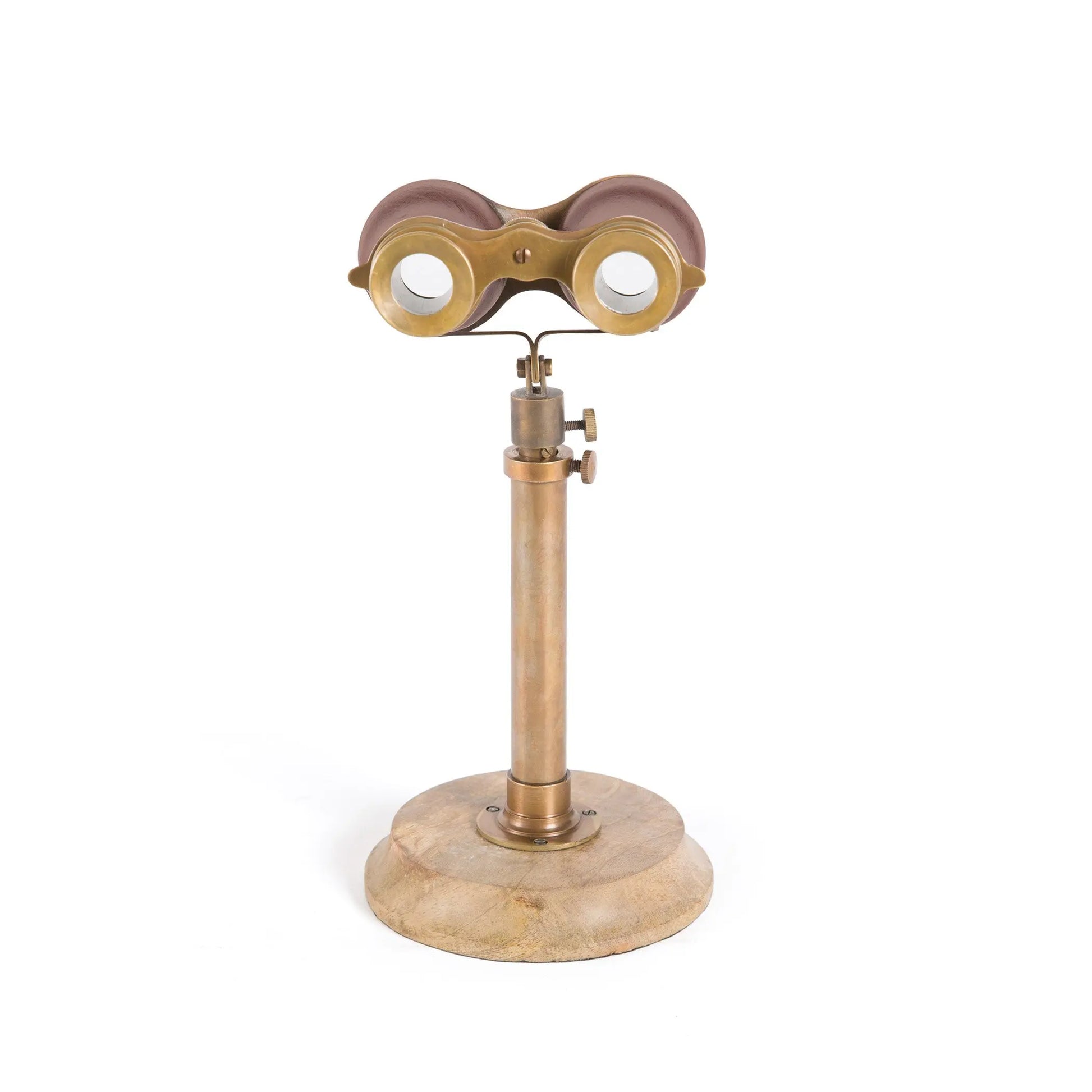 gold binoculars on a stand