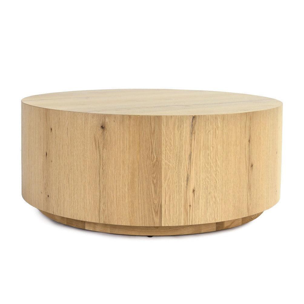 42" Natural Solid Wood Round Coffee Table - Surfside Chic Decor