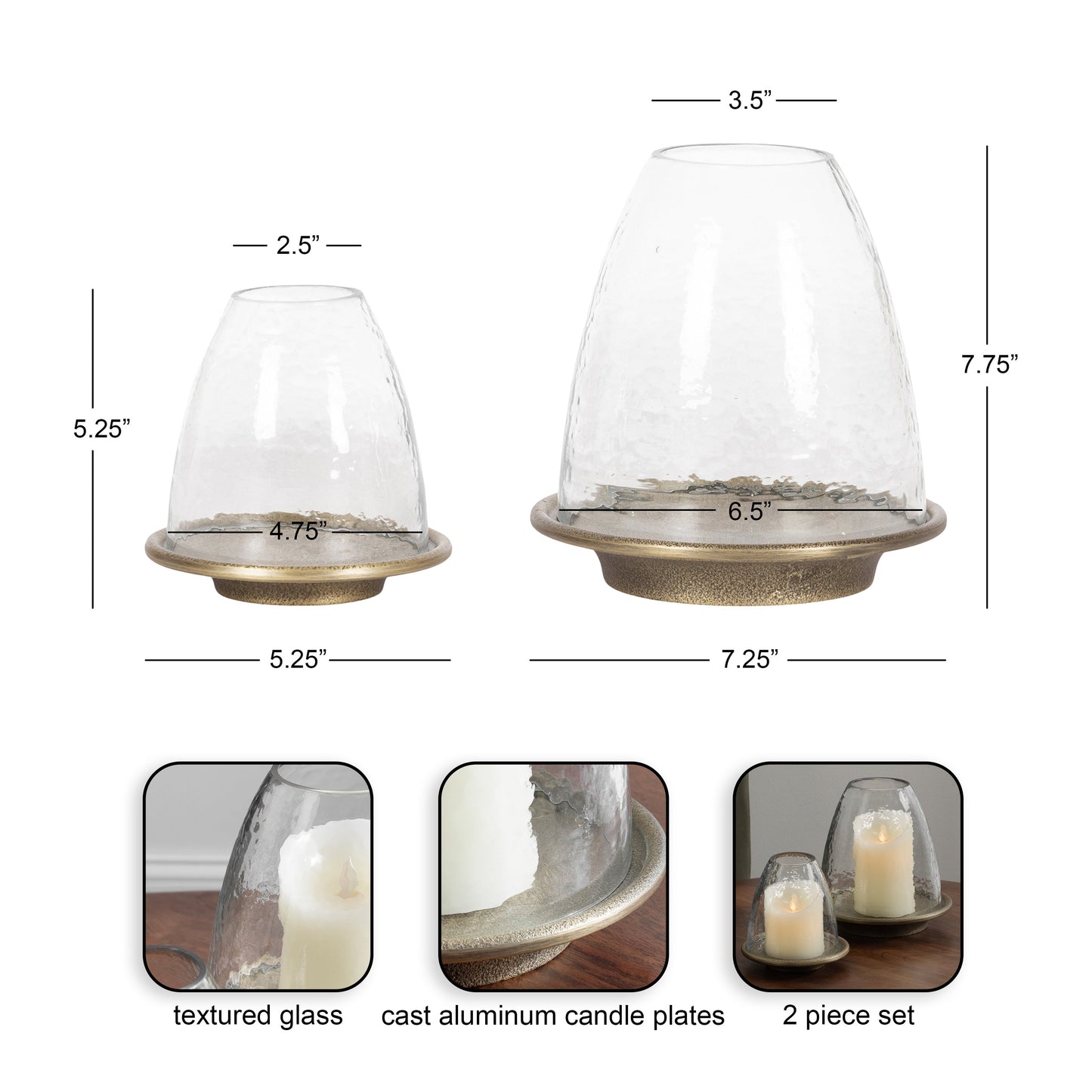Campana Cloche Candle Holder Set