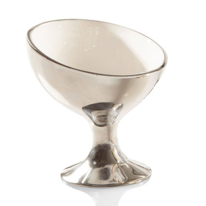 Snow white enamel pedestal ice cream bowl