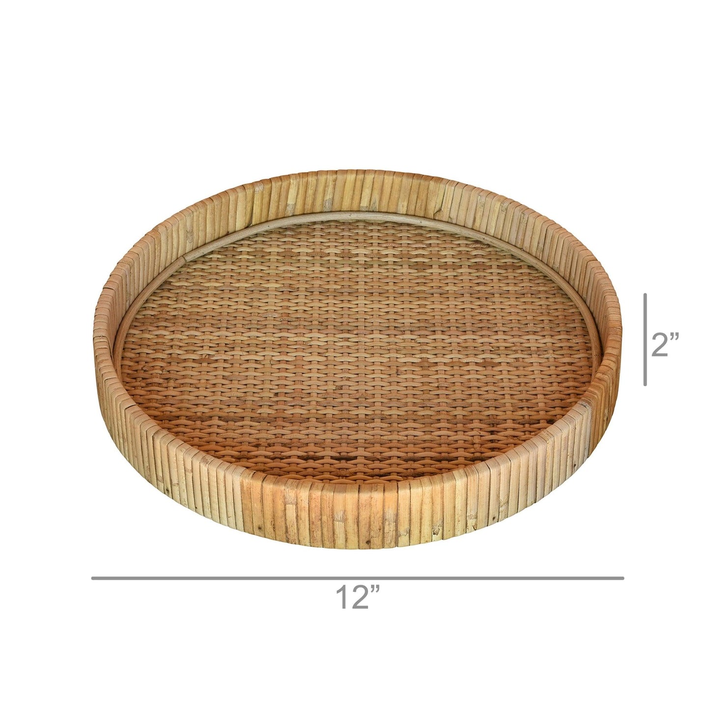 round rattan tray