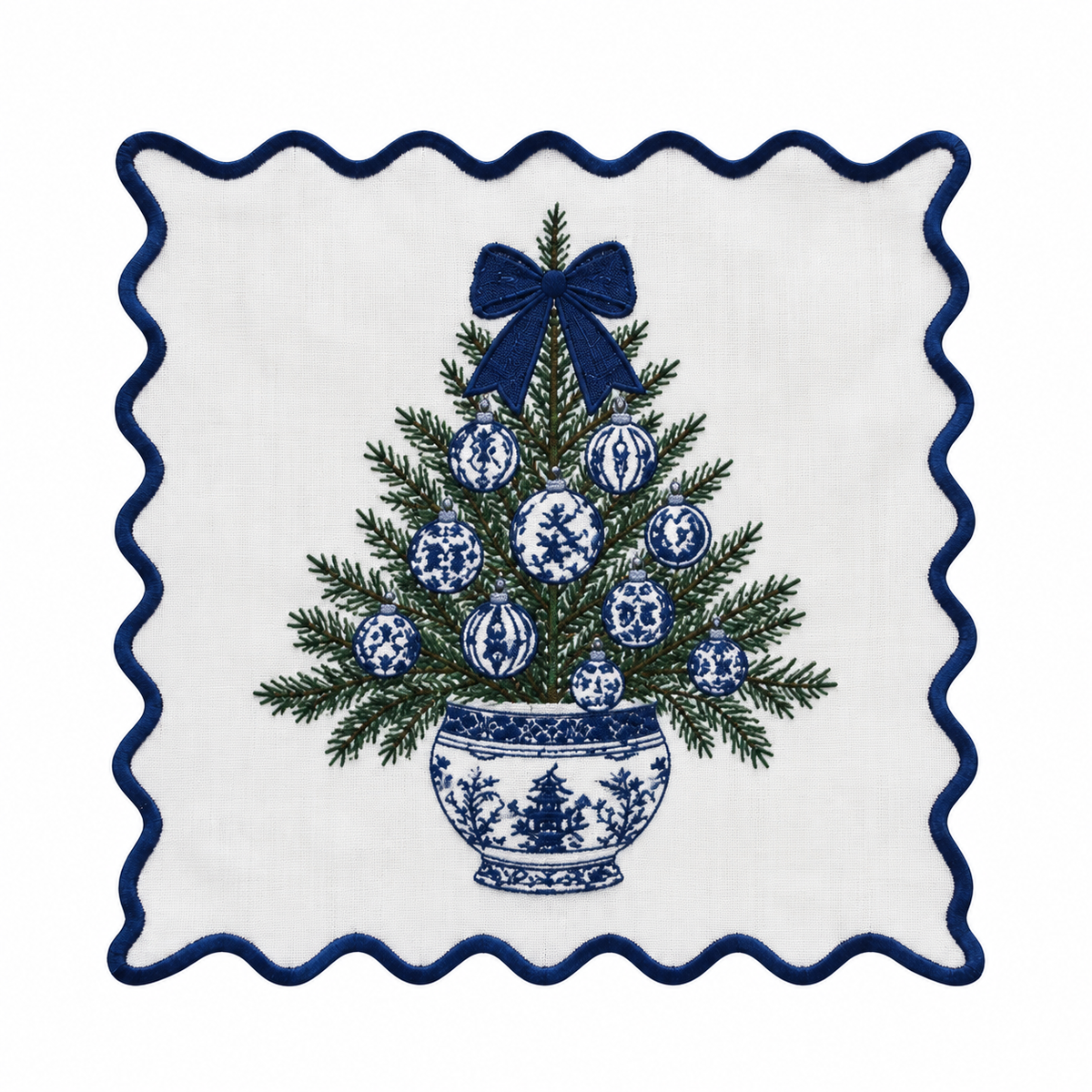 Blue & White Chinoiserie Cocktail Napkins, Set of 4