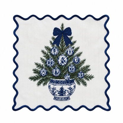 Blue & White Chinoiserie Cocktail Napkins, Set of 4
