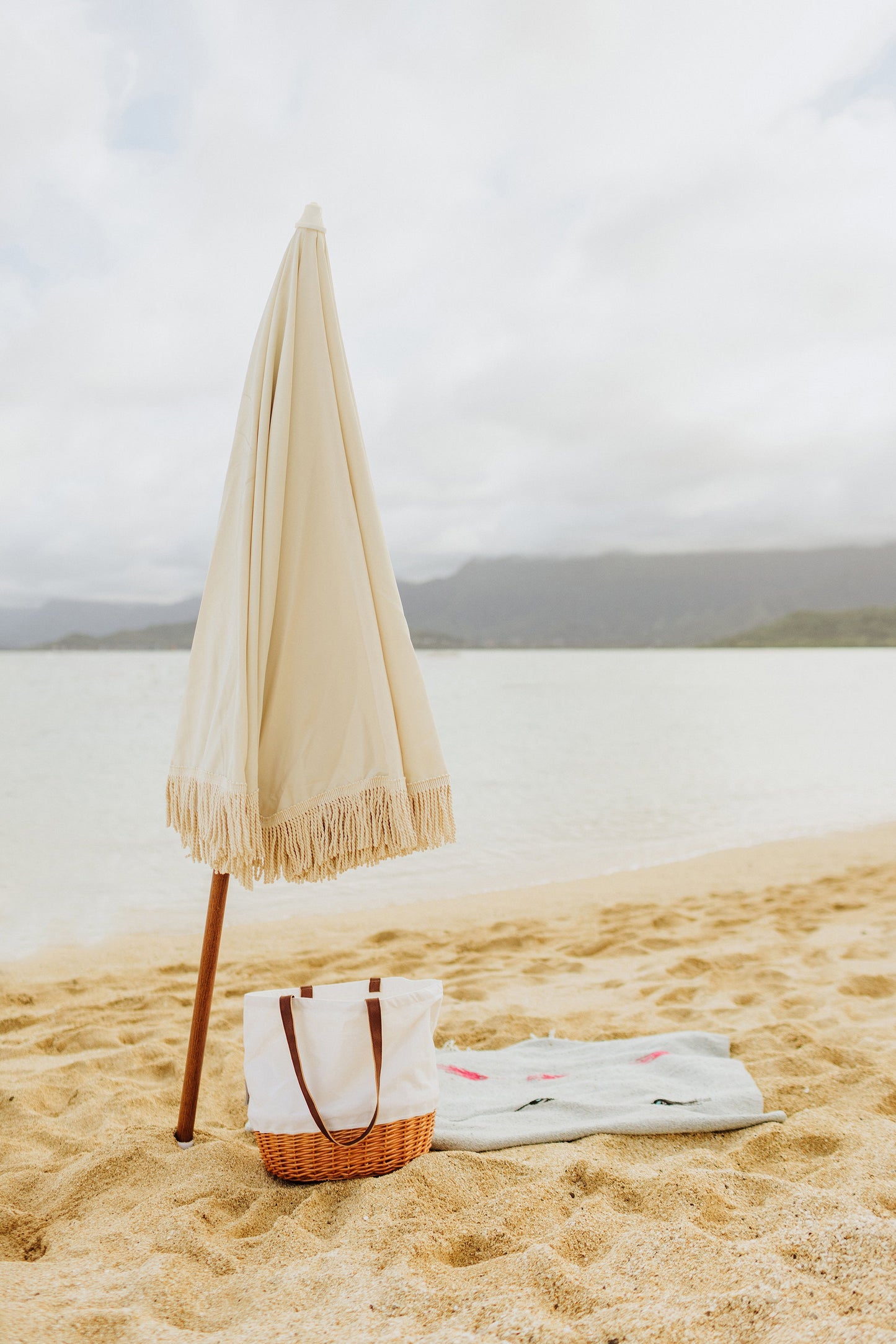 Summerland 6.5 ft. Portable Beach Umbrella - Coastal UV 50+ Sun Shade, Beach House Outdoor Entertaining
