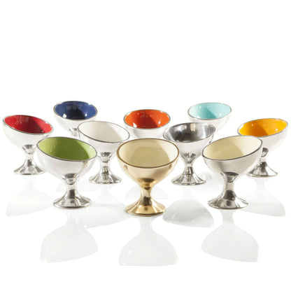 Enamel Pedestal Ice Cream & Snack Bowl – 4.5"