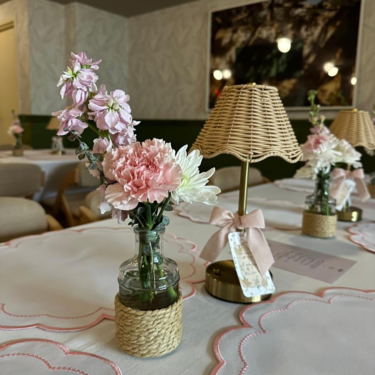 Scalloped Rattan LED Table Lamp