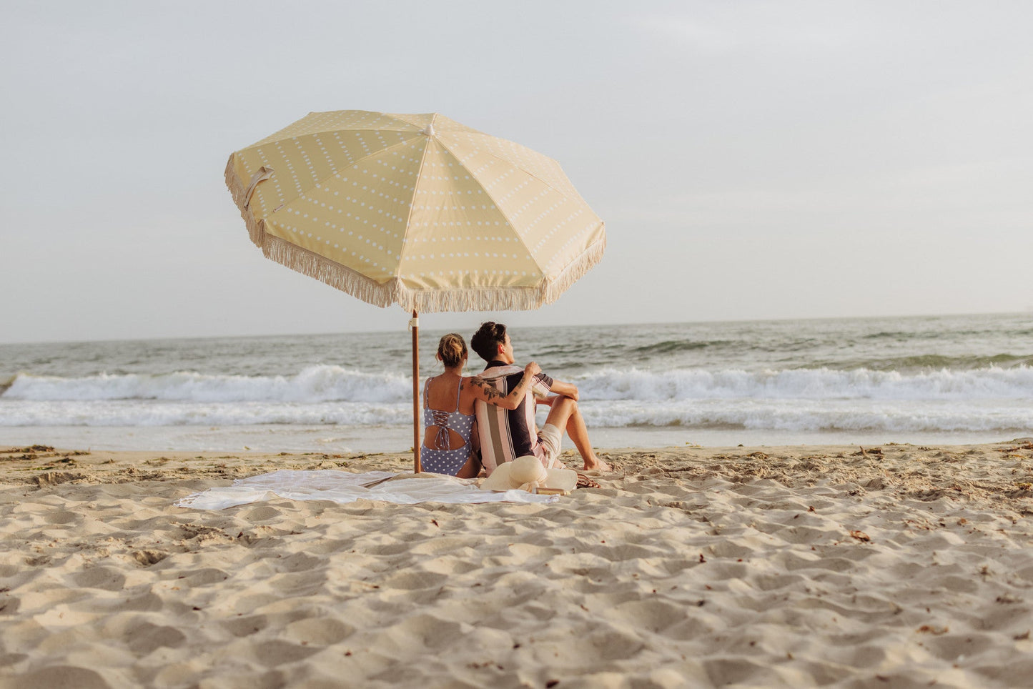 Summerland 6.5 ft. Portable Beach Umbrella - Coastal UV 50+ Sun Shade, Beach House Outdoor Entertaining