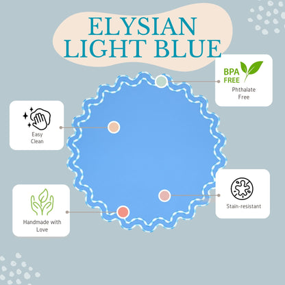 ELYSIAN LIGHT BLUE FAUX LEATHER PLACEMAT (Set Of 4)