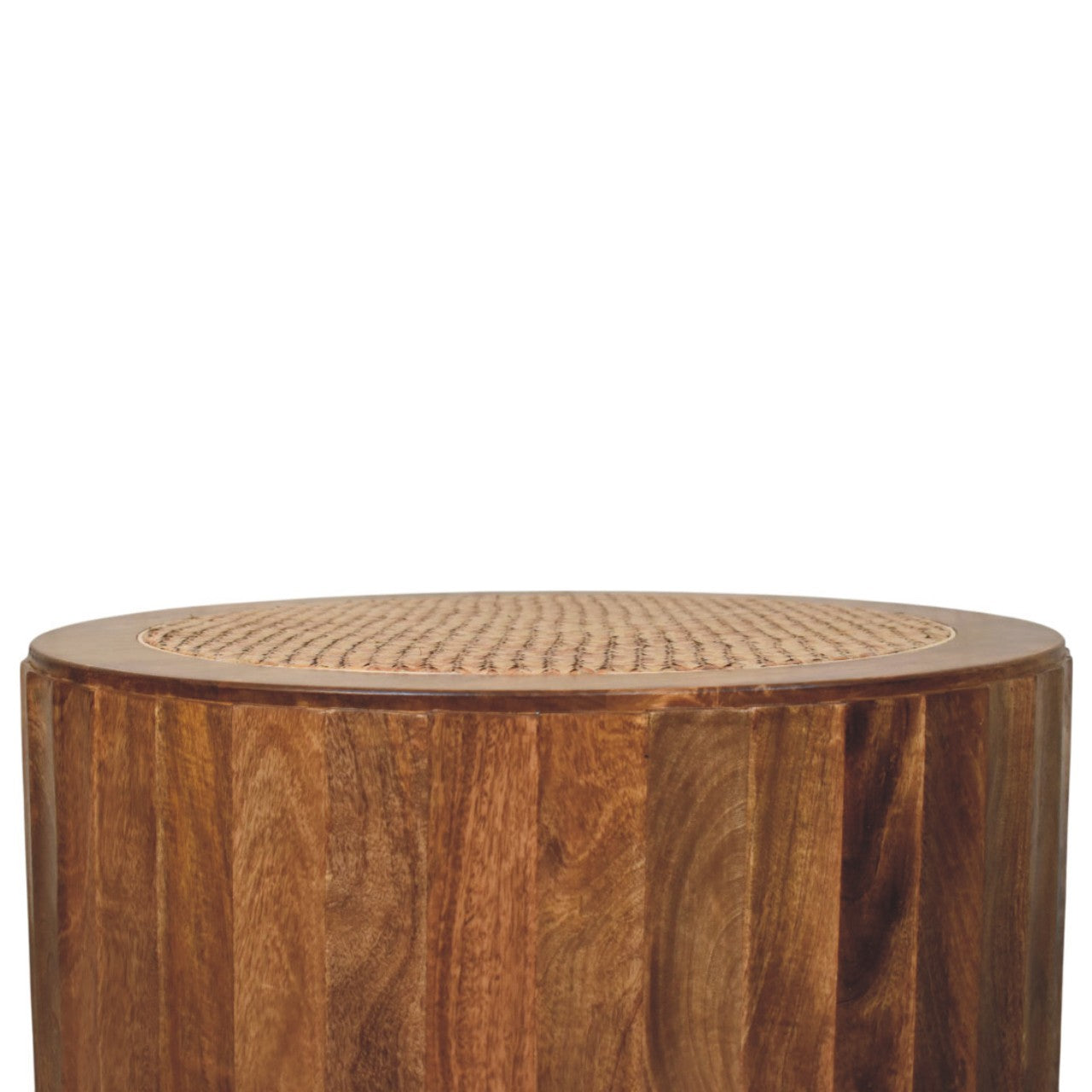 Artisan Furniture Solid Wood Rivera Rattan Coffee Table - Coastal Boho Living Room Furniture, Beach House Decor