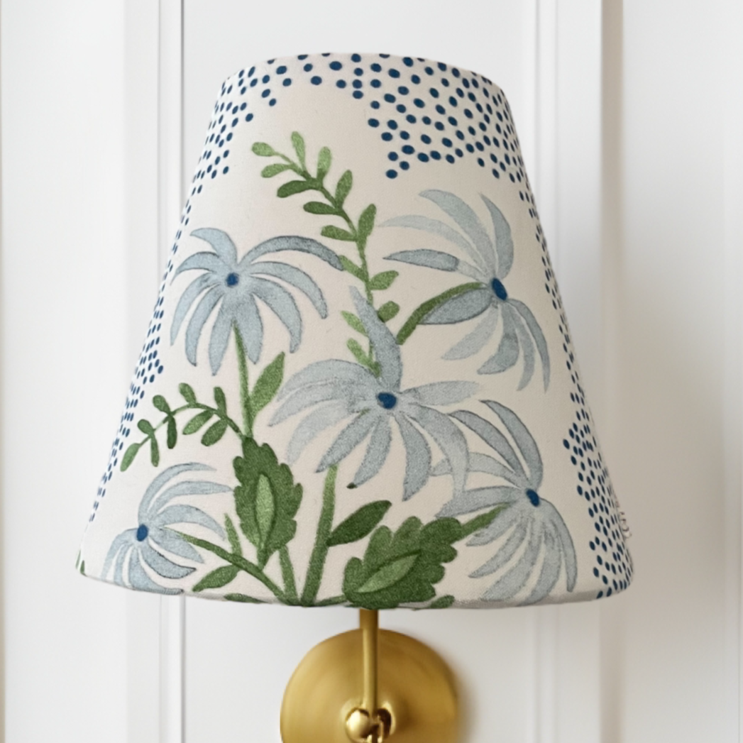 Blue Floral Chandelier Lampshade