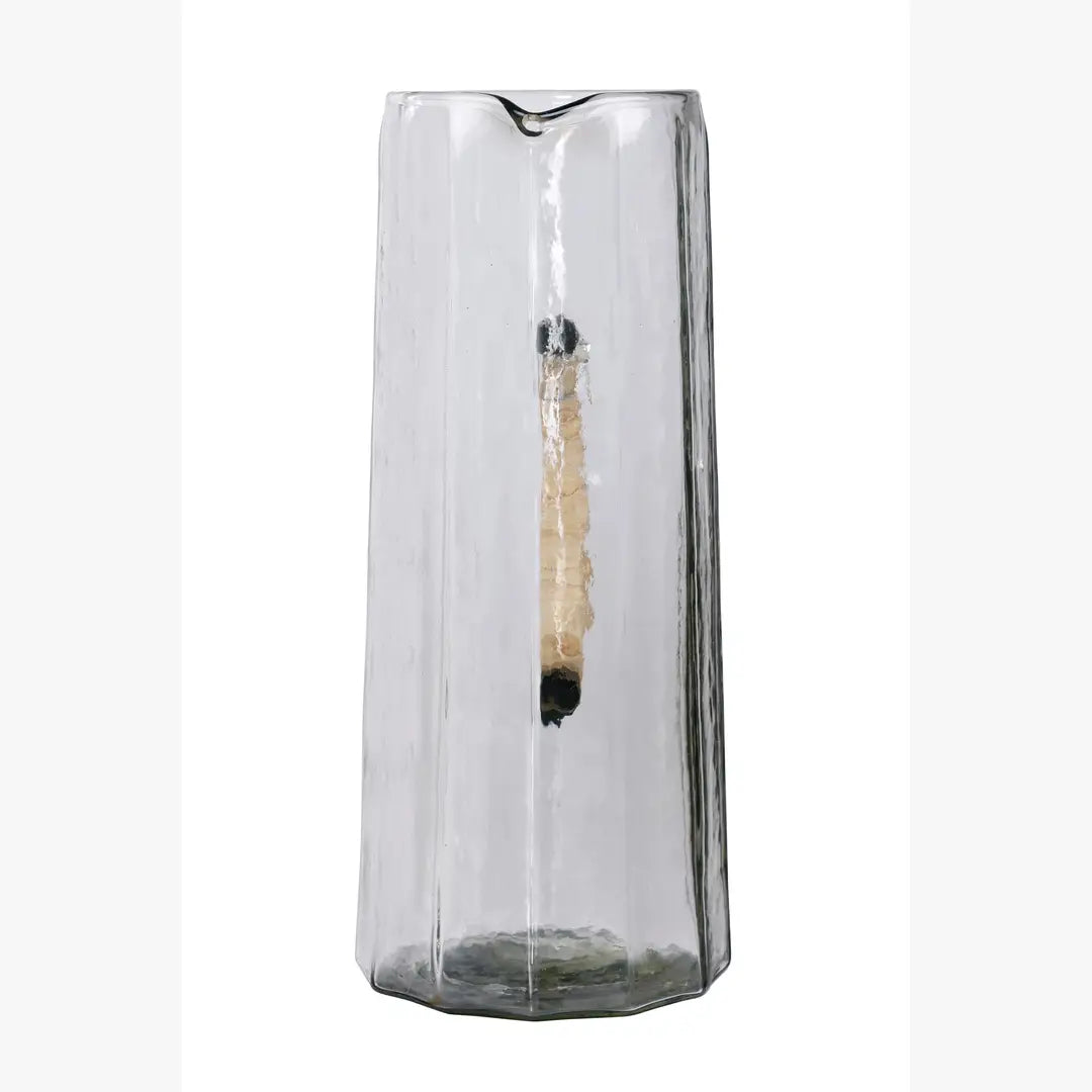 Hammered Glass Water Pitcher, Natural