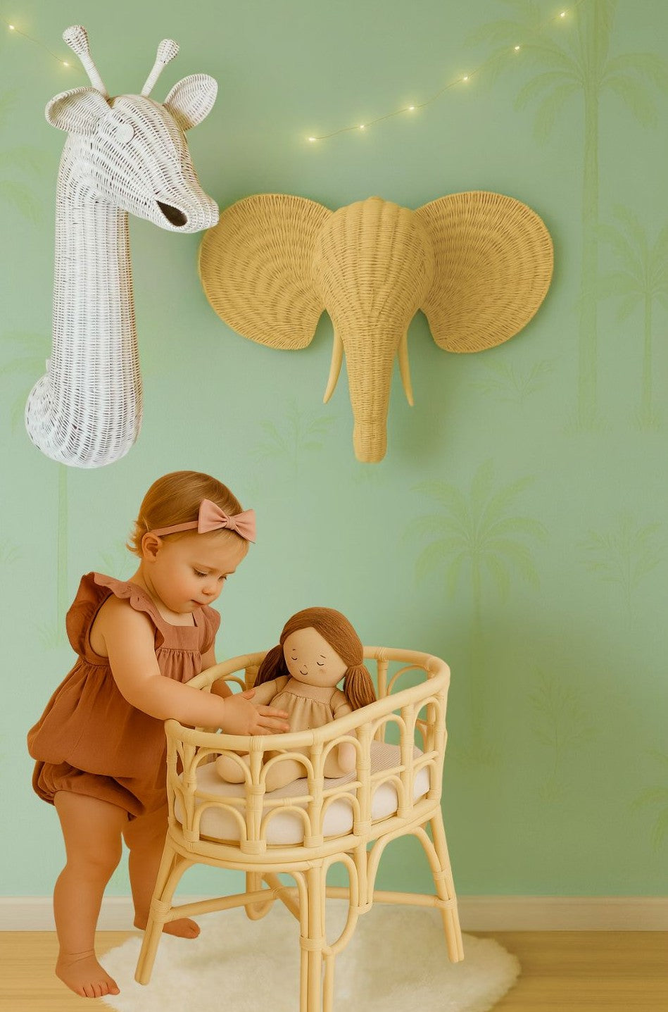Rattan Elephant Wall Decor