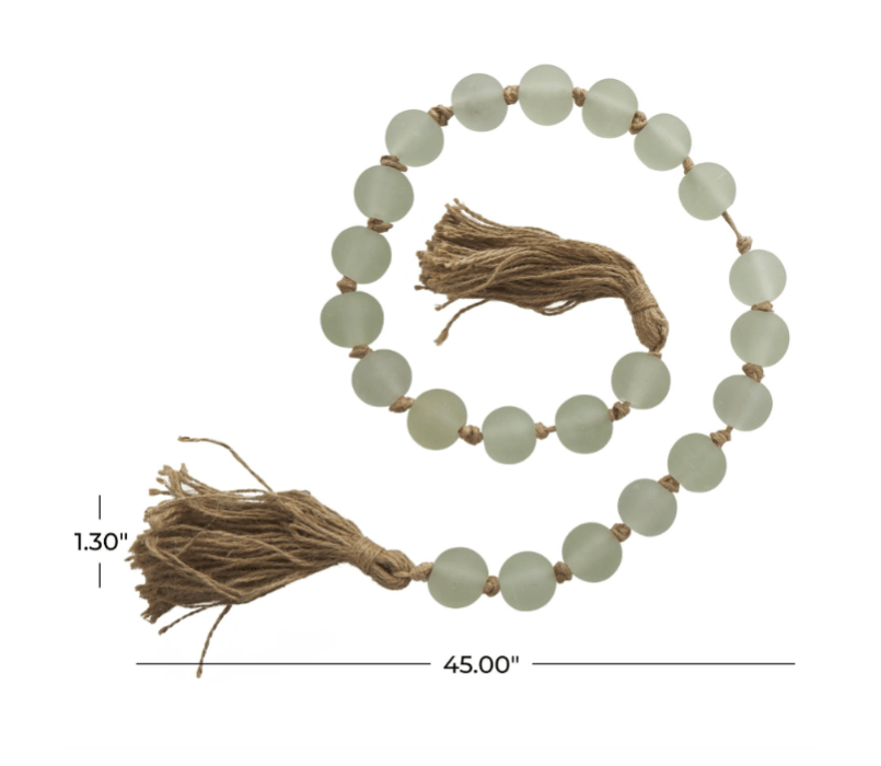 Frosted Glass Beaded Garland with Tassel