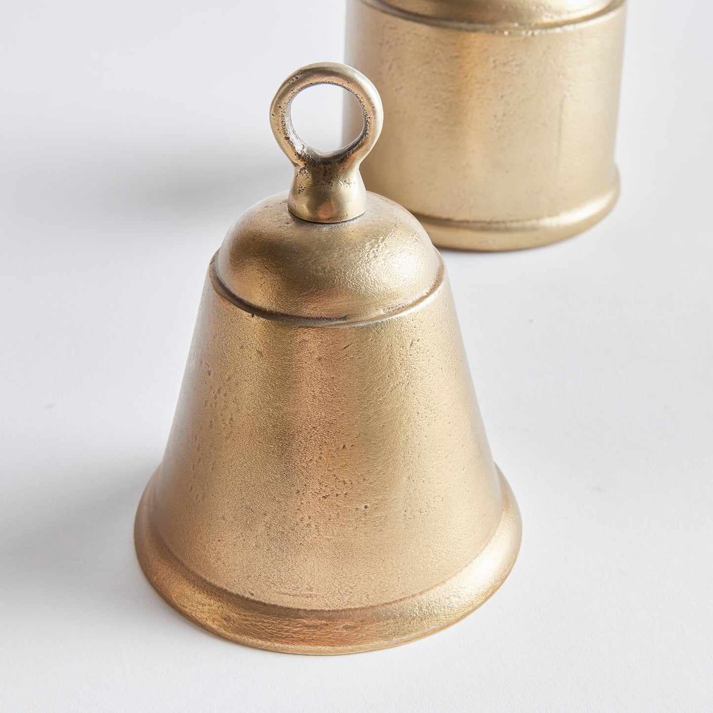 close up of gold bell