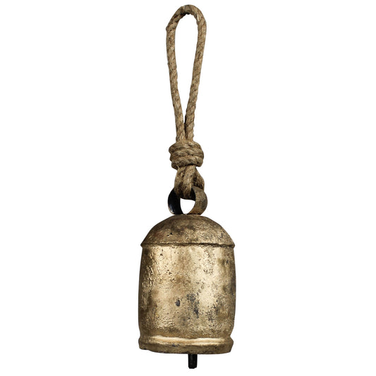 gold bell on rope