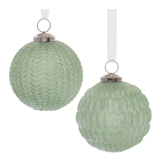 two green christmas balls