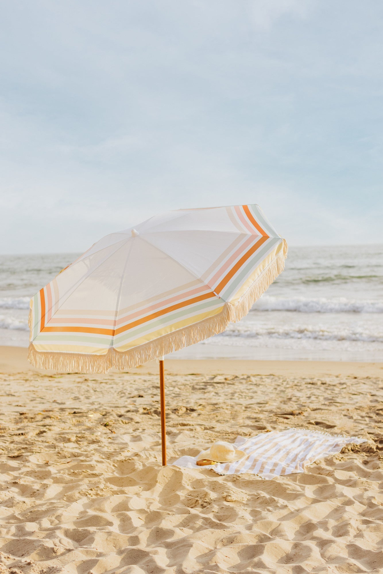 Summerland 6.5 ft. Portable Beach Umbrella - Coastal UV 50+ Sun Shade, Beach House Outdoor Entertaining