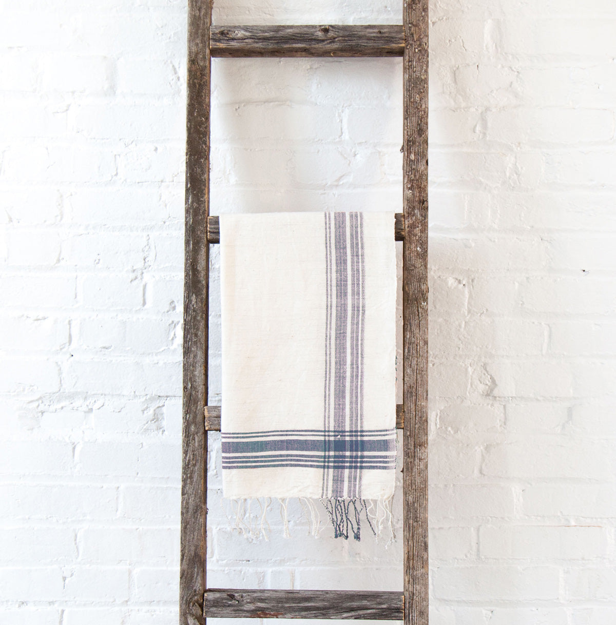 hand towel on a wooden ladder