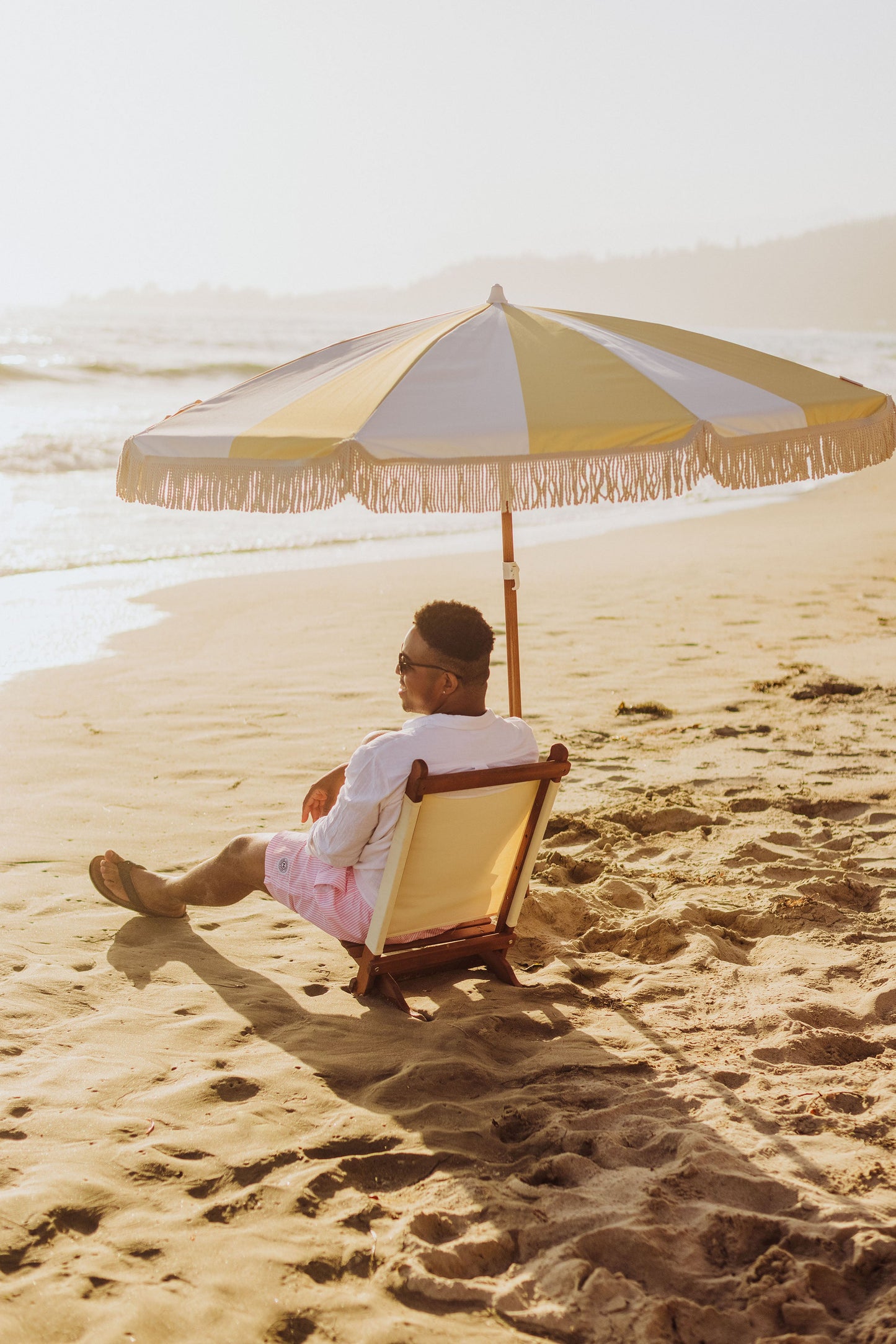 Summerland 6.5 ft. Portable Beach Umbrella - Coastal UV 50+ Sun Shade, Beach House Outdoor Entertaining