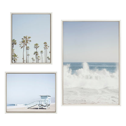 Sylvie Waves Crashing Framed Canvas Set by Caroline Mint