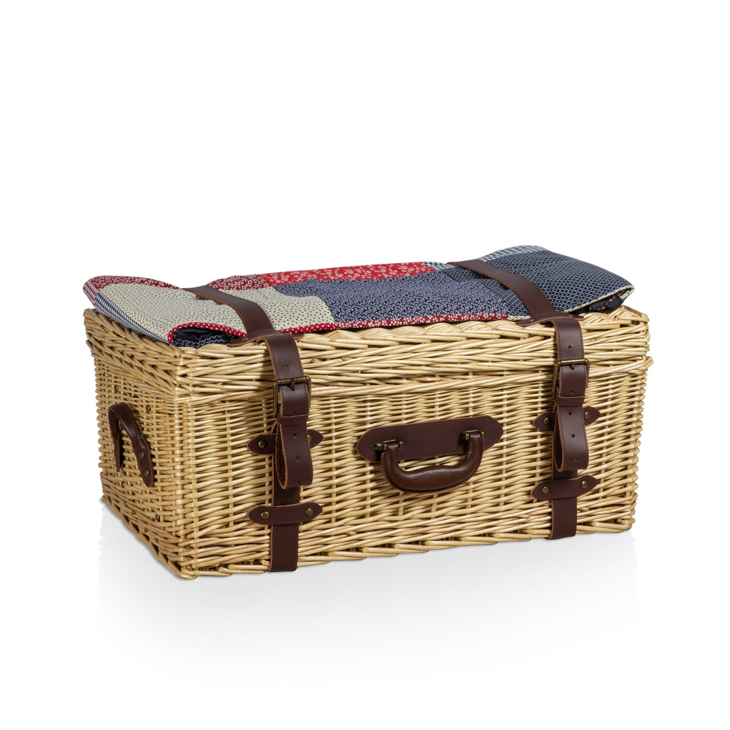 Charleston Luxury Picnic Basket for 4 - Coastal Heirloom Wicker Entertaining Set, Beach House Gift